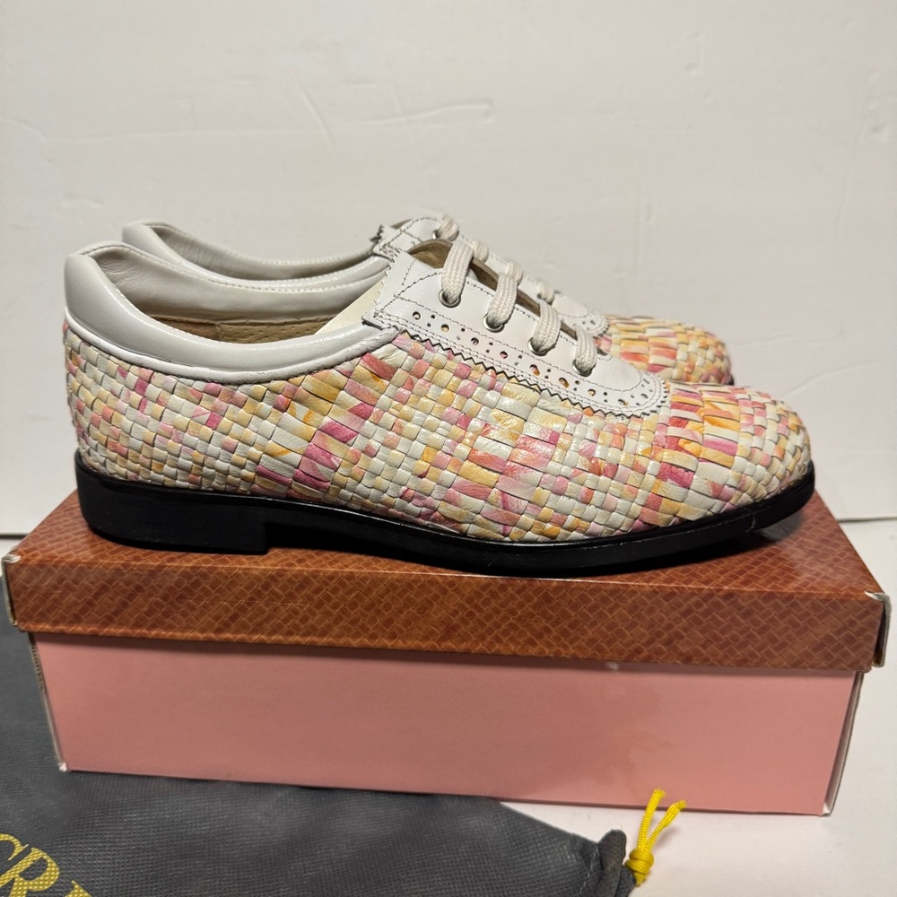 AEROGREEN Costa Pink and White Woven Golf Shoes RT 1100 Womens - Picture 5 of 9